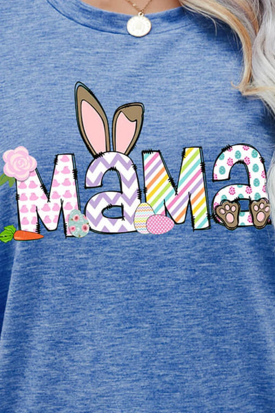 Easter MAMA Graphic Round Neck T-Shirt - SHE BADDY© ONLINE WOMEN FASHION & CLOTHING STORE