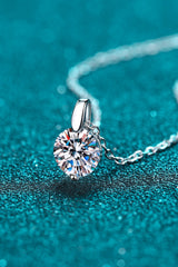 Minimalist 925 Sterling Silver Moissanite Pendant Necklace - SHE BADDY© ONLINE WOMEN FASHION & CLOTHING STORE