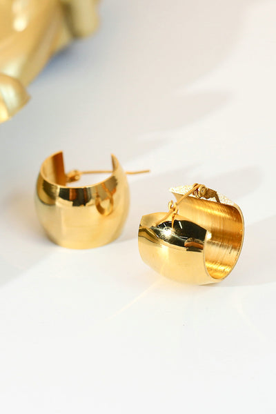 18K Gold Plated C-Hoop Earrings - SHE BADDY© ONLINE WOMEN FASHION & CLOTHING STORE