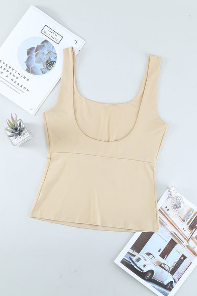 Heathered Cutout Scoop Neck Tank - SHE BADDY© ONLINE WOMEN FASHION & CLOTHING STORE