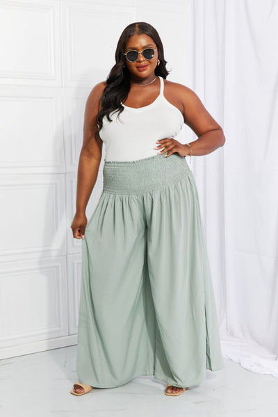 HEYSON Full Size Beautiful You Smocked Palazzo Pants - SHE BADDY© ONLINE WOMEN FASHION & CLOTHING STORE