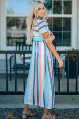 Striped Print High Waist Maxi Dress - SHE BADDY© ONLINE WOMEN FASHION & CLOTHING STORE