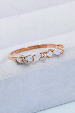 Moonstone and Zircon Decor Ring - SHE BADDY© ONLINE WOMEN FASHION & CLOTHING STORE