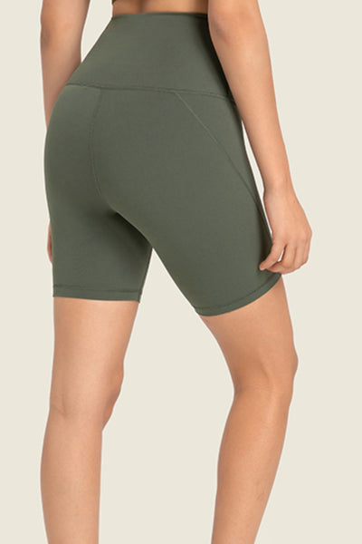 Seamless High-Rise Wide Waistband Biker Shorts - SHE BADDY© ONLINE WOMEN FASHION & CLOTHING STORE