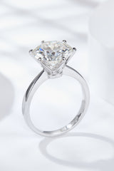 Platinum-Plated 5 Carat  Moissanite Solitaire Ring - SHE BADDY© ONLINE WOMEN FASHION & CLOTHING STORE