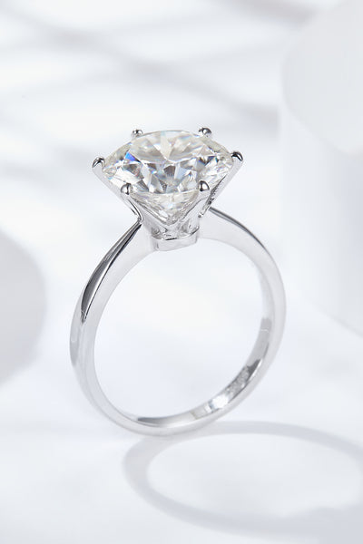 Platinum-Plated 5 Carat  Moissanite Solitaire Ring - SHE BADDY© ONLINE WOMEN FASHION & CLOTHING STORE