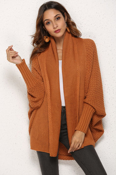 Open Front Dolman Sleeve Longline Cardigan - SHE BADDY© ONLINE WOMEN FASHION & CLOTHING STORE