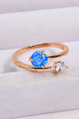 Opal and Zircon Open Ring - SHE BADDY© ONLINE WOMEN FASHION & CLOTHING STORE