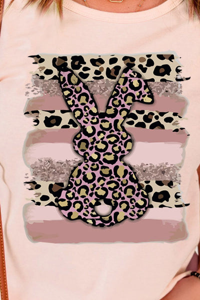 Easter Leopard Bunny Graphic T-Shirt - SHE BADDY© ONLINE WOMEN FASHION & CLOTHING STORE
