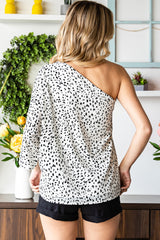 Leopard One-Sleeve Blouse - SHE BADDY© ONLINE WOMEN FASHION & CLOTHING STORE