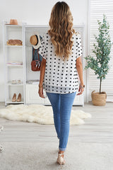 Swiss Dot Round Neck Blouse - SHE BADDY© ONLINE WOMEN FASHION & CLOTHING STORE