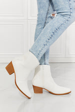 MMShoes Watertower Town Faux Leather Western Ankle Boots in White - SHE BADDY© ONLINE WOMEN FASHION & CLOTHING STORE