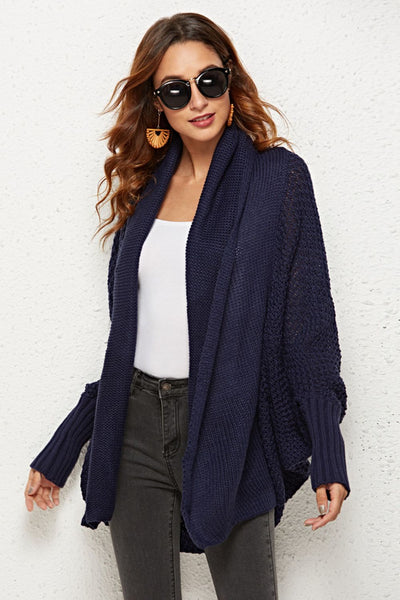 Open Front Dolman Sleeve Longline Cardigan - SHE BADDY© ONLINE WOMEN FASHION & CLOTHING STORE