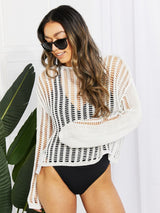 Long Sleeve Round Neck Openwork Cover-Up - SHE BADDY© ONLINE WOMEN FASHION & CLOTHING STORE