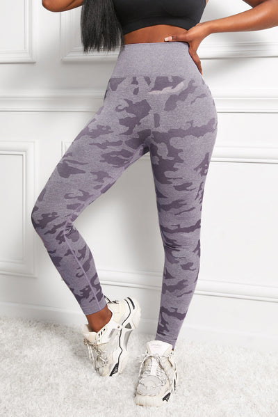 Camo Print Seamless High Waist Yoga Leggings - SHE BADDY© ONLINE WOMEN FASHION & CLOTHING STORE