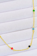 18K Gold-Plated Multicolored Bead Necklace - SHE BADDY© ONLINE WOMEN FASHION & CLOTHING STORE