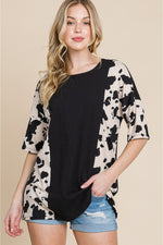 BOMBOM Rodeo Love Ribbed Animal Contrast Tee - SHE BADDY© ONLINE WOMEN FASHION & CLOTHING STORE