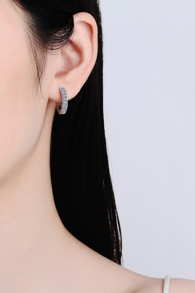 925 Sterling Silver Moissanite Huggie Earrings - SHE BADDY© ONLINE WOMEN FASHION & CLOTHING STORE