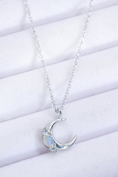 Natural Moonstone Moon Pendant Necklace - SHE BADDY© ONLINE WOMEN FASHION & CLOTHING STORE