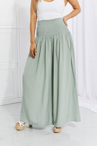 HEYSON Full Size Beautiful You Smocked Palazzo Pants - SHE BADDY© ONLINE WOMEN FASHION & CLOTHING STORE