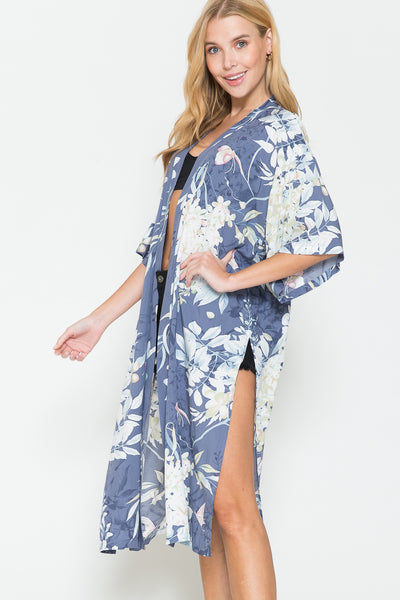 Justin Taylor Botanical Print Split Cover Up - SHE BADDY© ONLINE WOMEN FASHION & CLOTHING STORE