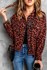 Leopard Print Raw Hem Jacket - SHE BADDY© ONLINE WOMEN FASHION & CLOTHING STORE