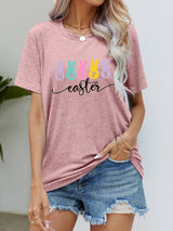 HAPPY EASTER Graphic Round Neck T-Shirt - SHE BADDY© ONLINE WOMEN FASHION & CLOTHING STORE