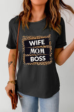 WIFE MOM BOSS Leopard Graphic Tee - SHE BADDY© ONLINE WOMEN FASHION & CLOTHING STORE