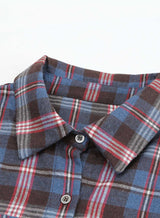 Plaid Slit High-Low Shirt with Pockets - SHE BADDY© ONLINE WOMEN FASHION & CLOTHING STORE