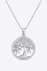 925 Sterling Silver Moissanite Tree Pendant Necklace - SHE BADDY© ONLINE WOMEN FASHION & CLOTHING STORE