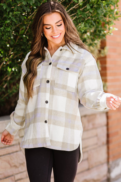 Plaid Dropped Shoulder Pocket Shacket - SHE BADDY© ONLINE WOMEN FASHION & CLOTHING STORE