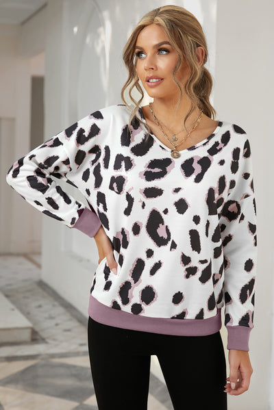 Animal Print Dropped Shoulder Top - SHE BADDY© ONLINE WOMEN FASHION & CLOTHING STORE
