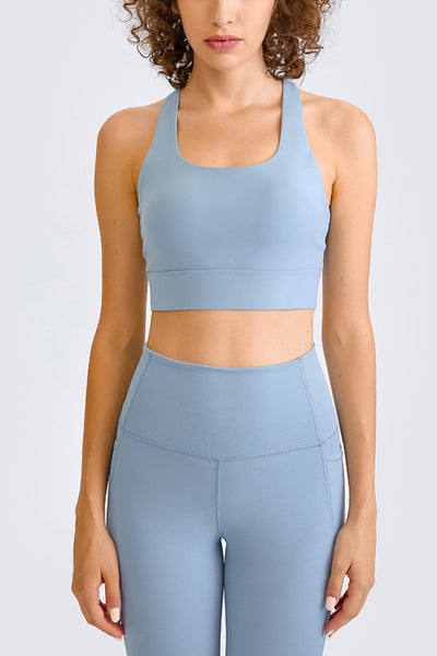 Cross Back Yoga Crop Top - SHE BADDY© ONLINE WOMEN FASHION & CLOTHING STORE