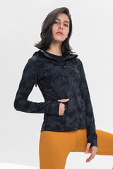 Drawstring Detail Zip Up Sports Jacket with Pockets - SHE BADDY© ONLINE WOMEN FASHION & CLOTHING STORE