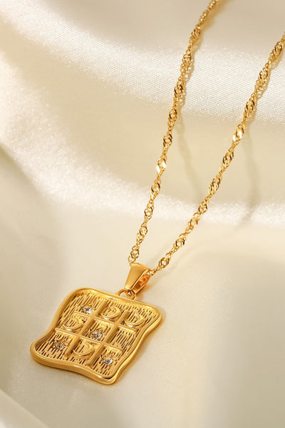 Cubic Zirconia Geometric Pendant Necklace - SHE BADDY© ONLINE WOMEN FASHION & CLOTHING STORE