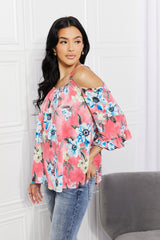 Sew In Love Full Size Fresh Take  Floral Cold-Shoulder Top - SHE BADDY© ONLINE WOMEN FASHION & CLOTHING STORE