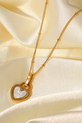 Contrast Heart Pendant Necklace - SHE BADDY© ONLINE WOMEN FASHION & CLOTHING STORE