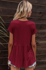 Lace Trim Round Neck Tunic Top - SHE BADDY© ONLINE WOMEN FASHION & CLOTHING STORE