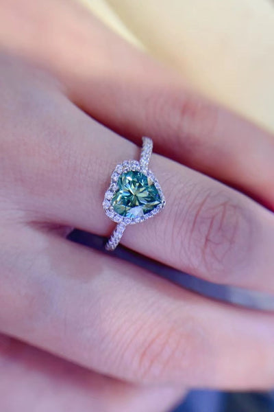 1-Carat Moissanite Heart Ring - SHE BADDY© ONLINE WOMEN FASHION & CLOTHING STORE