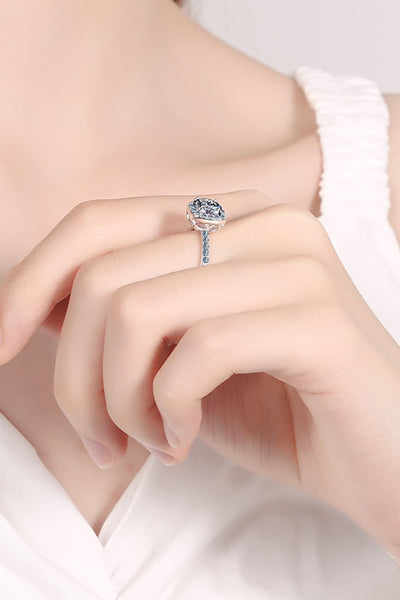 2 Carat Moissanite Square Halo Ring - SHE BADDY© ONLINE WOMEN FASHION & CLOTHING STORE