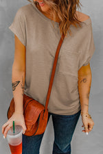 Capped Sleeve Round Neck T-Shirt - SHE BADDY© ONLINE WOMEN FASHION & CLOTHING STORE