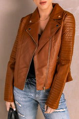 Ribbed Faux Leather Jacket - SHE BADDY© ONLINE WOMEN FASHION & CLOTHING STORE