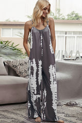 Tie-Dye Spaghetti Strap Jumpsuit with Pockets - SHE BADDY© ONLINE WOMEN FASHION & CLOTHING STORE