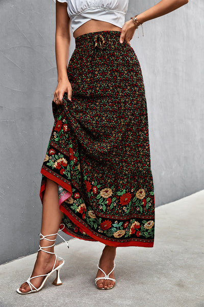 Floral Tied Maxi Skirt - SHE BADDY© ONLINE WOMEN FASHION & CLOTHING STORE