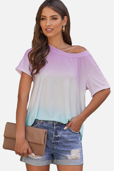Faded Ombre T-Shirt - SHE BADDY© ONLINE WOMEN FASHION & CLOTHING STORE
