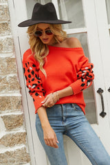 Printed Dropped Shoulder Round Neck Sweater - SHE BADDY© ONLINE WOMEN FASHION & CLOTHING STORE