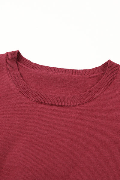 Applique Short Sleeve Knit Top - SHE BADDY© ONLINE WOMEN FASHION & CLOTHING STORE