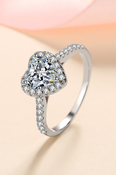 1 Carat Moissanite Heart-Shaped Ring - SHE BADDY© ONLINE WOMEN FASHION & CLOTHING STORE