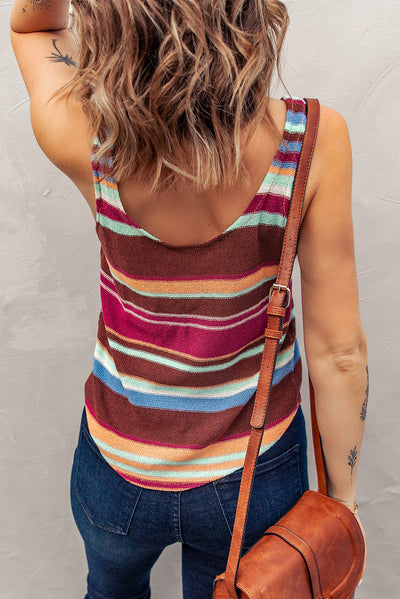 Striped Scoop Neck Tank - SHE BADDY© ONLINE WOMEN FASHION & CLOTHING STORE