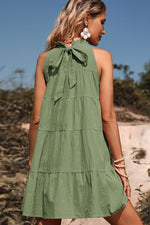 Tie Back Sleeveless Tiered Dress - SHE BADDY© ONLINE WOMEN FASHION & CLOTHING STORE